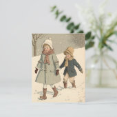 ヴィンテージイラストレーション子クリスマスカード シーズンカード (スタンド正面)