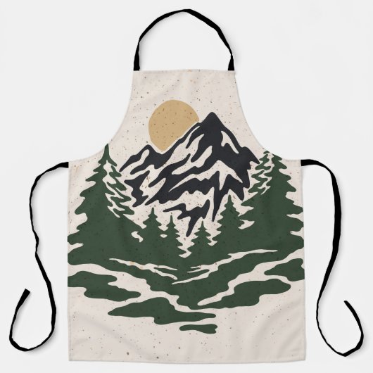 ヴィンテージイラストレーション山景山 エプロン (正面)
