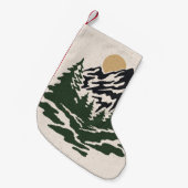 ヴィンテージイラストレーション山景山 スモールクリスマスストッキング (正面 (吊り時))