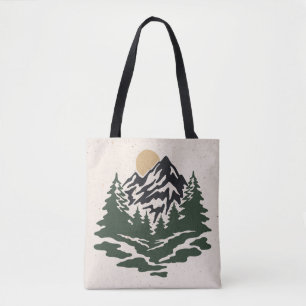 ヴィンテージイラストレーション山景山 トートバッグ