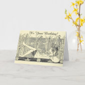 ヴィンテージイラストレーション怠惰な日誕生日カード カード (黄色い花)