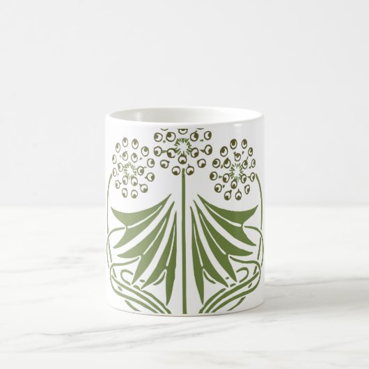 ヴィンテージイラストレーション抽象芸術アールヌーボーボーティ コーヒーマグカップ (中央)