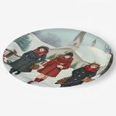 ヴィンテージイラストレーション教会に行く人々 ペーパープレート (アングル)