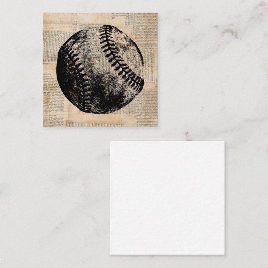 ヴィンテージイラストレーション新聞スタイル ノートカード (正面/裏面)