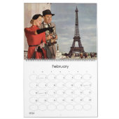 ヴィンテージイラストレーション旅行と輸送 カレンダー (2月 2026)