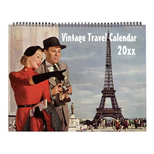 ヴィンテージイラストレーション旅行と輸送 カレンダー (カバー)