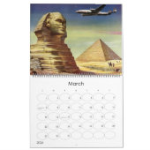 ヴィンテージイラストレーション旅行と輸送 カレンダー (3月 2026)