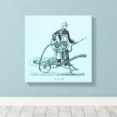 ヴィンテージイラストレーション旧スプリンクラーまたは消防士C キャンバスプリント (インサイチュ (ウッドフロア))