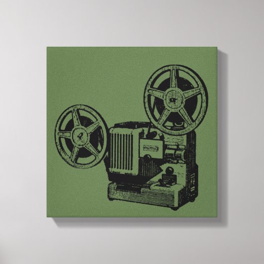 ヴィンテージイラストレーション旧プロジェクタキャンバス印刷 キャンバスプリント (正面)