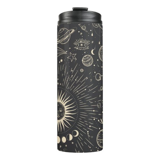 ヴィンテージイラストレーション月の位相のセット。違う タンブラー (正面)