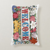 ヴィンテージイラストレーション歓迎の花 アクセントクッション (正面(垂直))