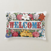 ヴィンテージイラストレーション歓迎の花 アクセントクッション (裏面)