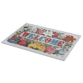 ヴィンテージイラストレーション歓迎の花 カッティングボード (角)