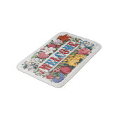 ヴィンテージイラストレーション歓迎の花 バスマット (アングル)