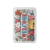 ヴィンテージイラストレーション歓迎の花 バスマット (正面縦)