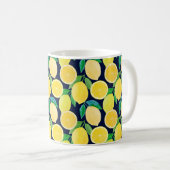 ヴィンテージイラストレーション水色レモン コーヒーマグカップ (正面右)