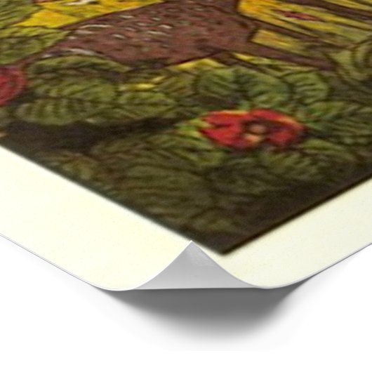 ヴィンテージイラストレーション深いフォレスト神秘的な城 ポスター (角)