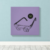 ヴィンテージイラストレーション虫眼鏡モノグラムC キャンバスプリント (インサイチュ (ウッドフロア))