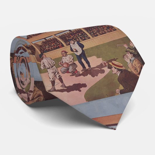 ヴィンテージイラストレーション野球の試合（1909年） ネクタイ (ロール)