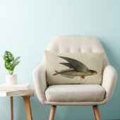 ヴィンテージイラストレーション飛んでいる魚 ランバークッション (椅子)