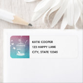 ヴィンテージイラストレーション鳥かご ラベル (インサイチュ)