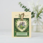 ヴィンテージイラストレーション – アイルランドの城とハープ ポストカード (スタンド正面)