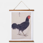 ヴィンテージイラストレーション：シャモ鶏 吊り下げ型タペストリー (正面)