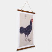 ヴィンテージイラストレーション:シャモ鶏 吊り下げ型タペストリー (傾斜あり)
