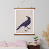 ヴィンテージイラストレーション:ジャングルカラス 吊り下げ型タペストリー (寝室)