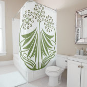 ヴィンテージイラストレーション-抽象芸術アールヌーボーボーティ シャワーカーテン (インサイチュ)