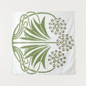 ヴィンテージイラストレーション-抽象芸術アールヌーボーボーティ タペストリー (正面(横))