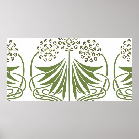 ヴィンテージイラストレーション-抽象芸術アールヌーボーボーティ ポスター (正面)