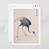 ヴィンテージイラストレーション:白いナップクレーン ポストカード (正面/裏面)