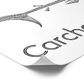 ヴィンテージイラストレーション-素晴らしホワイトシャーク骨格 ポスター (角)