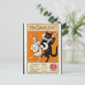 ヴィンテージイラストレーション、黒猫、1896 ポストカード (スタンド正面)