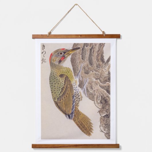 ヴィンテージイラストレーション: Woodpecker 吊り下げ型タペストリー (正面)