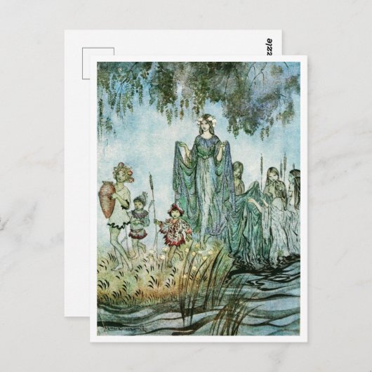 ヴィンテージイラストレーションbyアーサー・ラッカム・ウォーター・ニンフ ポストカード (正面/裏面)