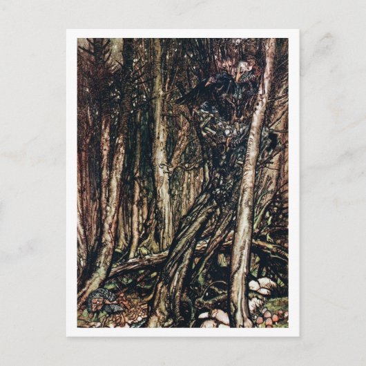 ヴィンテージイラストレーションbyアーサー・ラッカム・ウンジン ポストカード (正面)