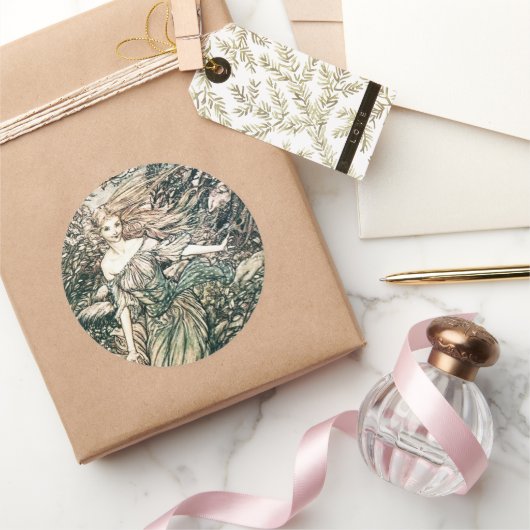 ヴィンテージイラストレーションbyアーサー・ラッカム・ウンジン ラウンドシール (ギフト)