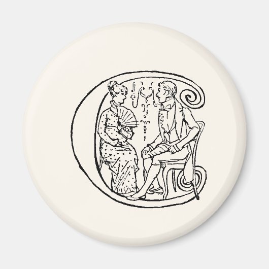 ヴィンテージイラストレーションc マグネット (正面)