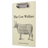 ヴィンテージイラストレーションCow Fufficity Clipboard クリップボード (左)