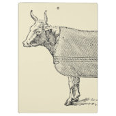 ヴィンテージイラストレーションCow Fufficity Clipboard クリップボード (裏面)