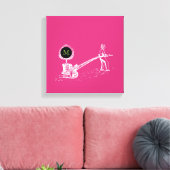 ヴィンテージイラストレーションWツリーポットモノグラムキャンバス キャンバスプリント (インサイチュ (リビング))