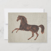 ヴィンテージイラスト栗毛の馬 ノートカードセット ノートカード (正面)
