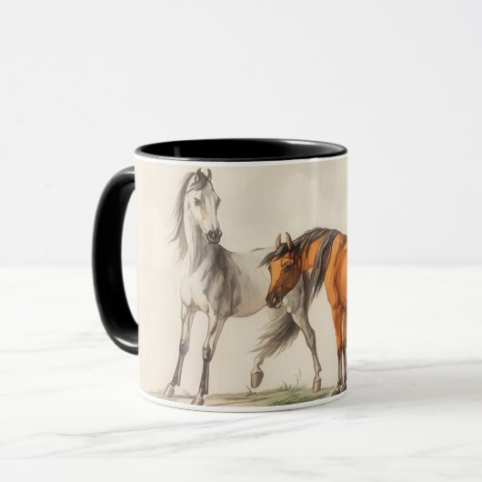 ヴィンテージイラスト馬アートマグカップ マグカップ (正面左)