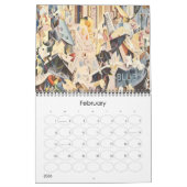 ヴィンテージイラスト ミュージシャンと音楽テーマ カレンダー (2月 2026)