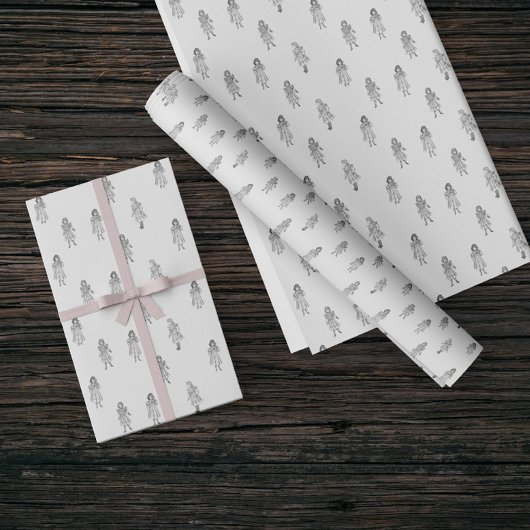 ヴィンテージイラストDeliniator Edwardian ラッピングペーパー