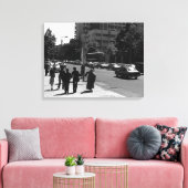 ヴィンテージイランのテヘラン市の通りと人 キャンバスプリント (インサイチュ (リビング))