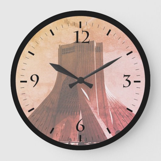 ヴィンテージイランテヘランアザディスクエアウォッチ ラージ壁時計 (正面)