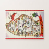 ヴィンテージイリノイの地図 ジグソーパズル (横)